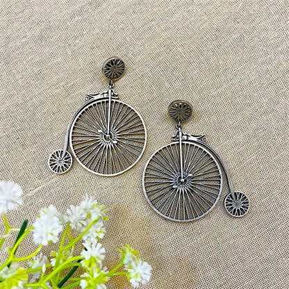 long oxidised earrings