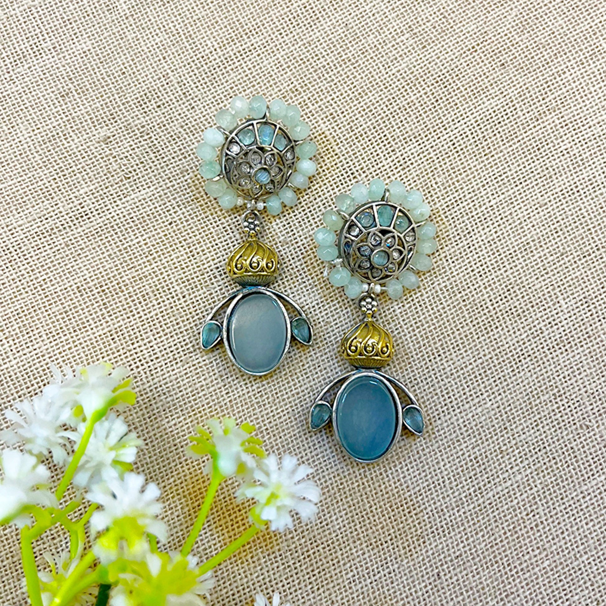 Sky blue stone earring