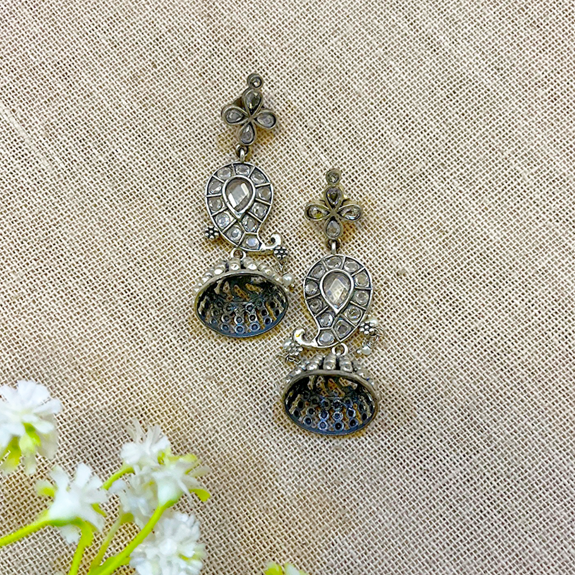 brass jhumkas