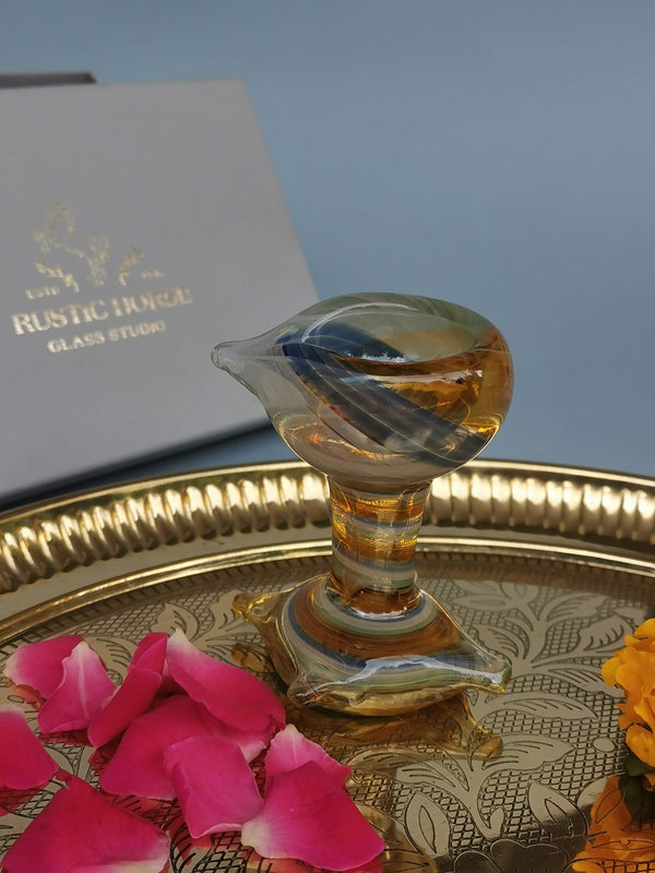 Art Glass Puja Diya-  Kalyani Jyot