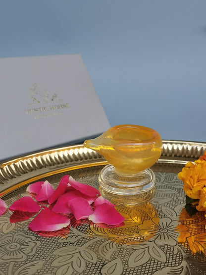 Art Glass Puja Diya-  Kesari Kiran