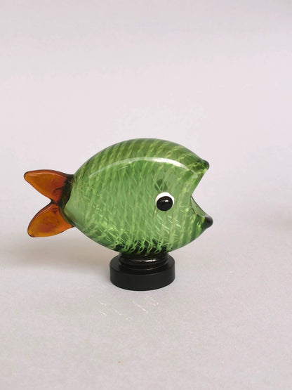 Fish Table Decor Glass- Minty Midori