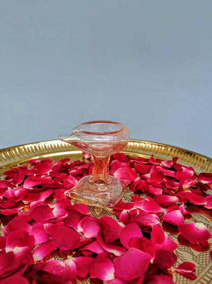 Art Glass Puja Diya-  Gulabi Maharani