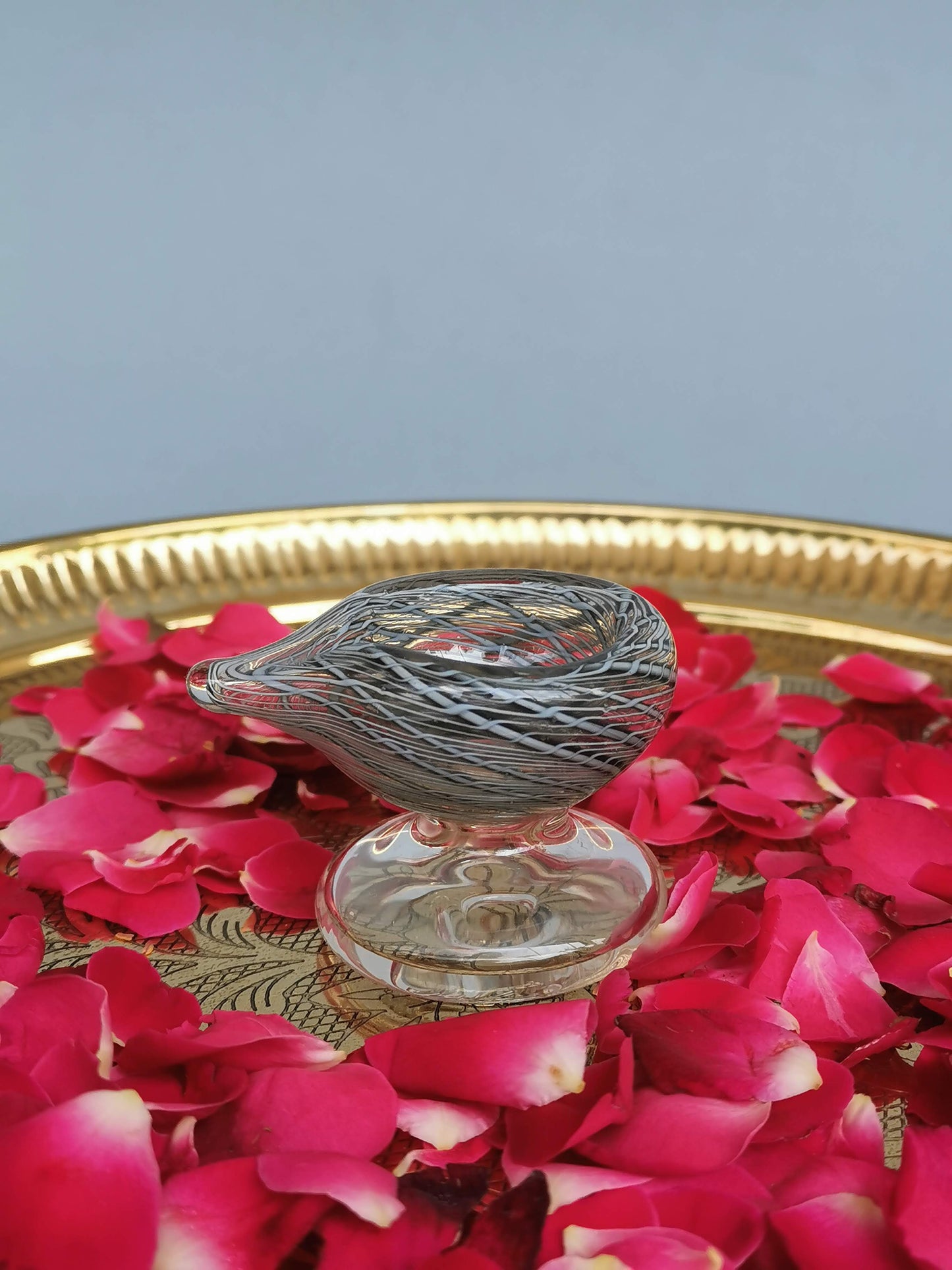 Art Glass Puja Diya-  Brahmam Deep (Set of 2)