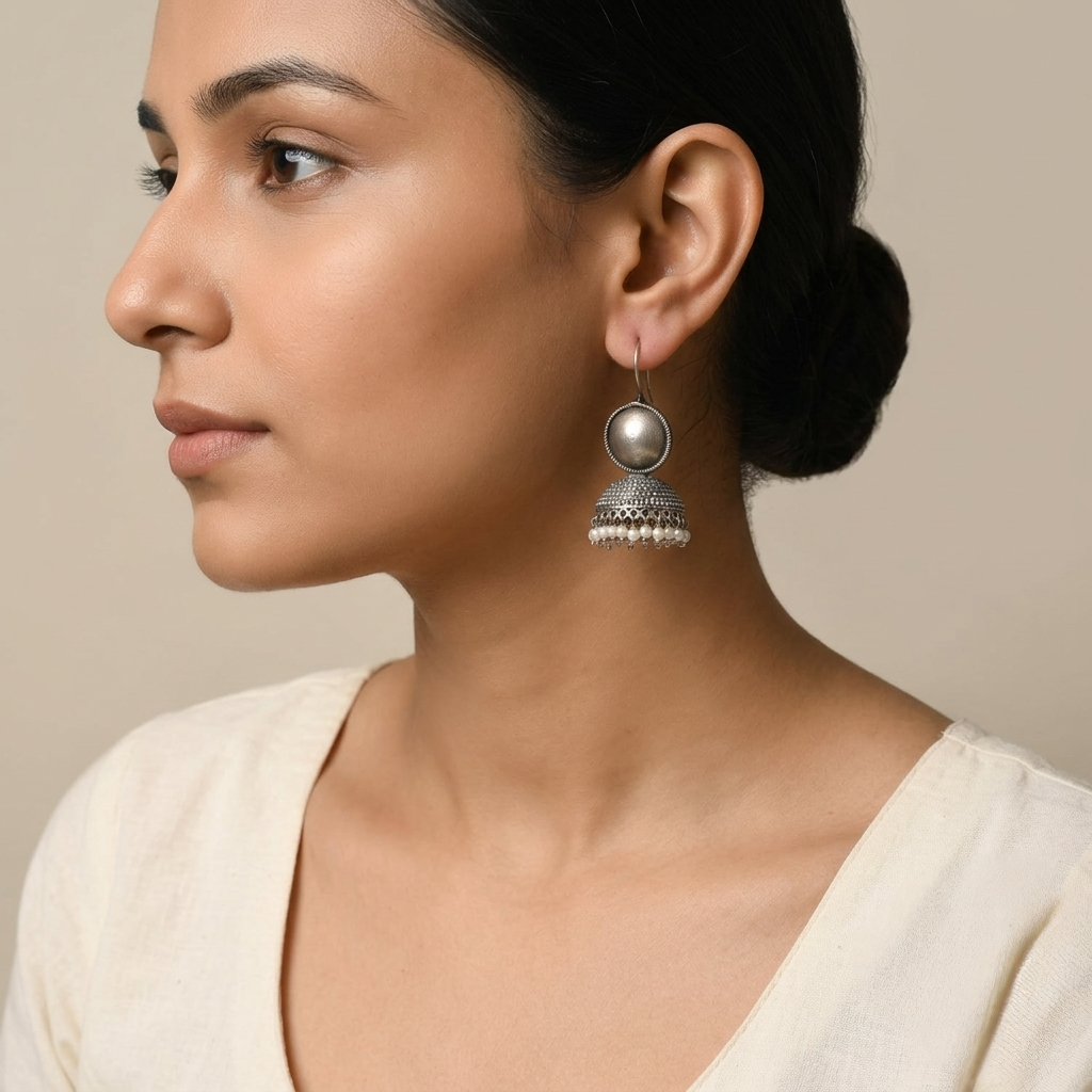 Solene Silver Look Alike Oxidized Dangler