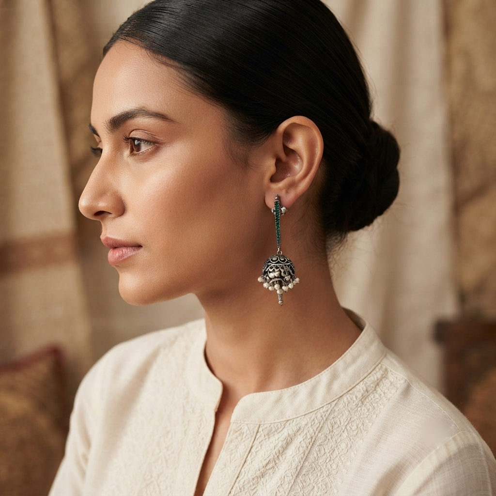 Ira Silver Look Alike Oxidized Earrings