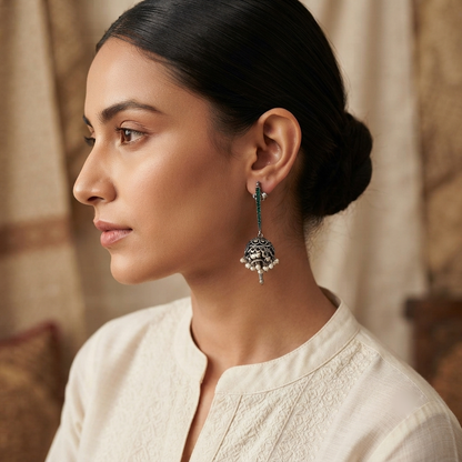 Ira Silver Look Alike Oxidized Earrings