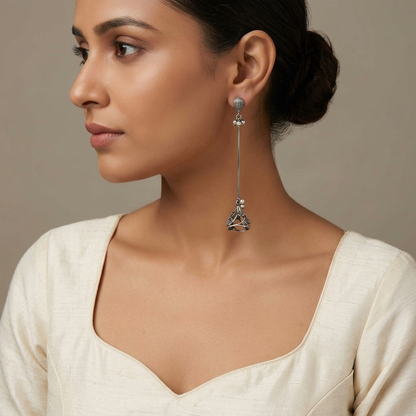 Lira Silver Look Alike Oxidized Earrings