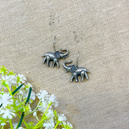 Elephant dangler earring