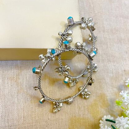 Khankar Oxidised Ghungroo Bangles