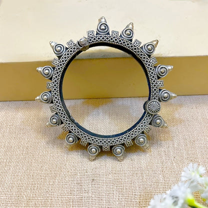 Elegant  Silver Look Alike Oxidised Kada