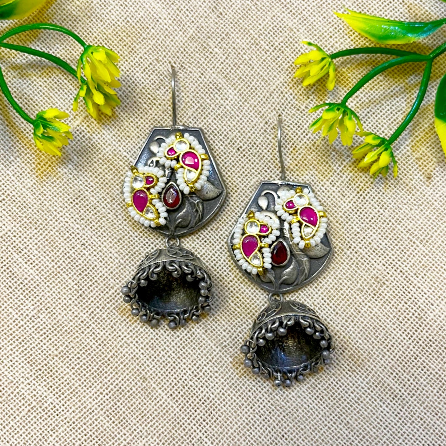 Black Dangle jhumka Earrings