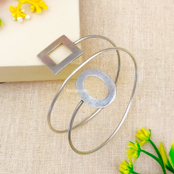 Satvario Oxidised Silver Kada