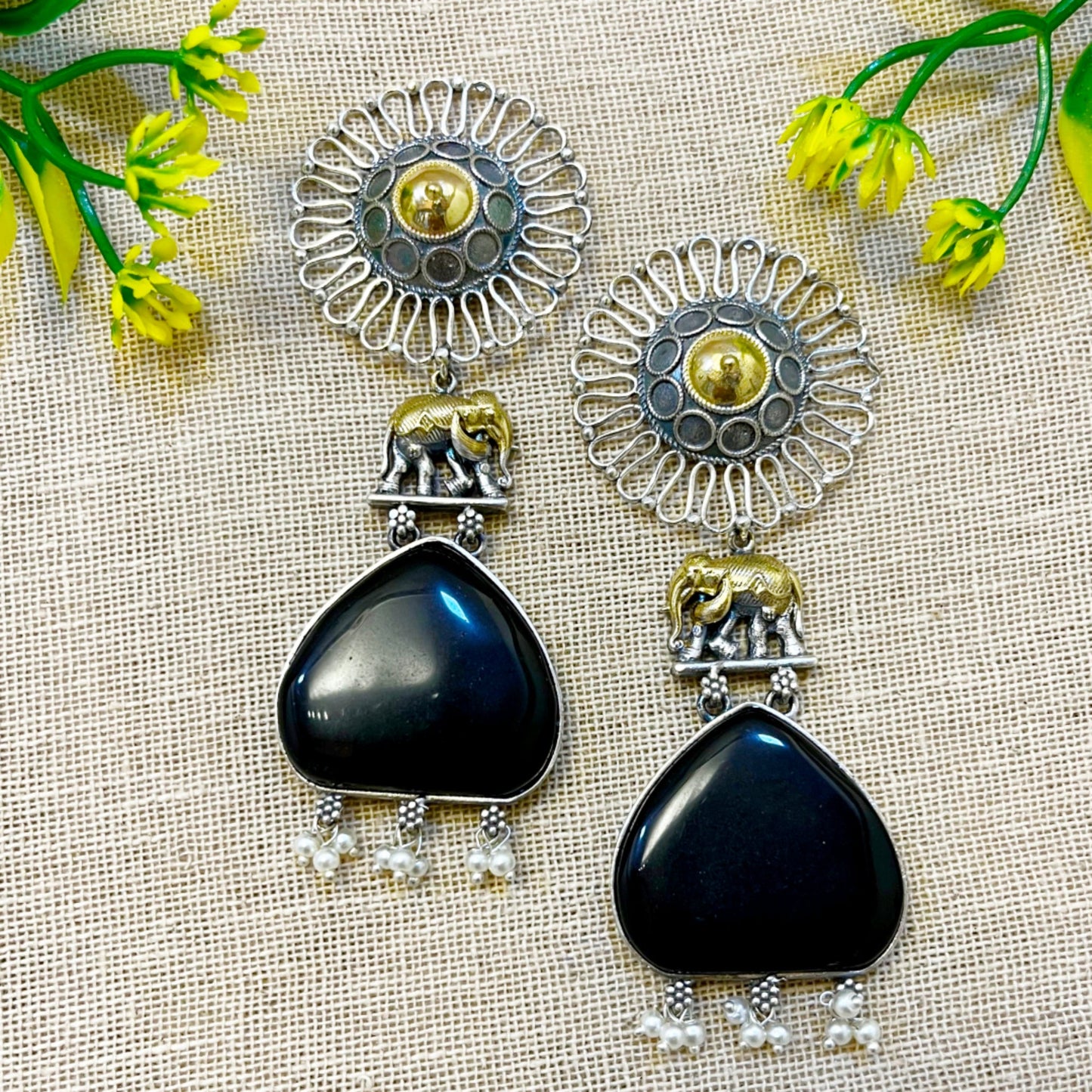 Monalisa Stone Dual Tone Earring