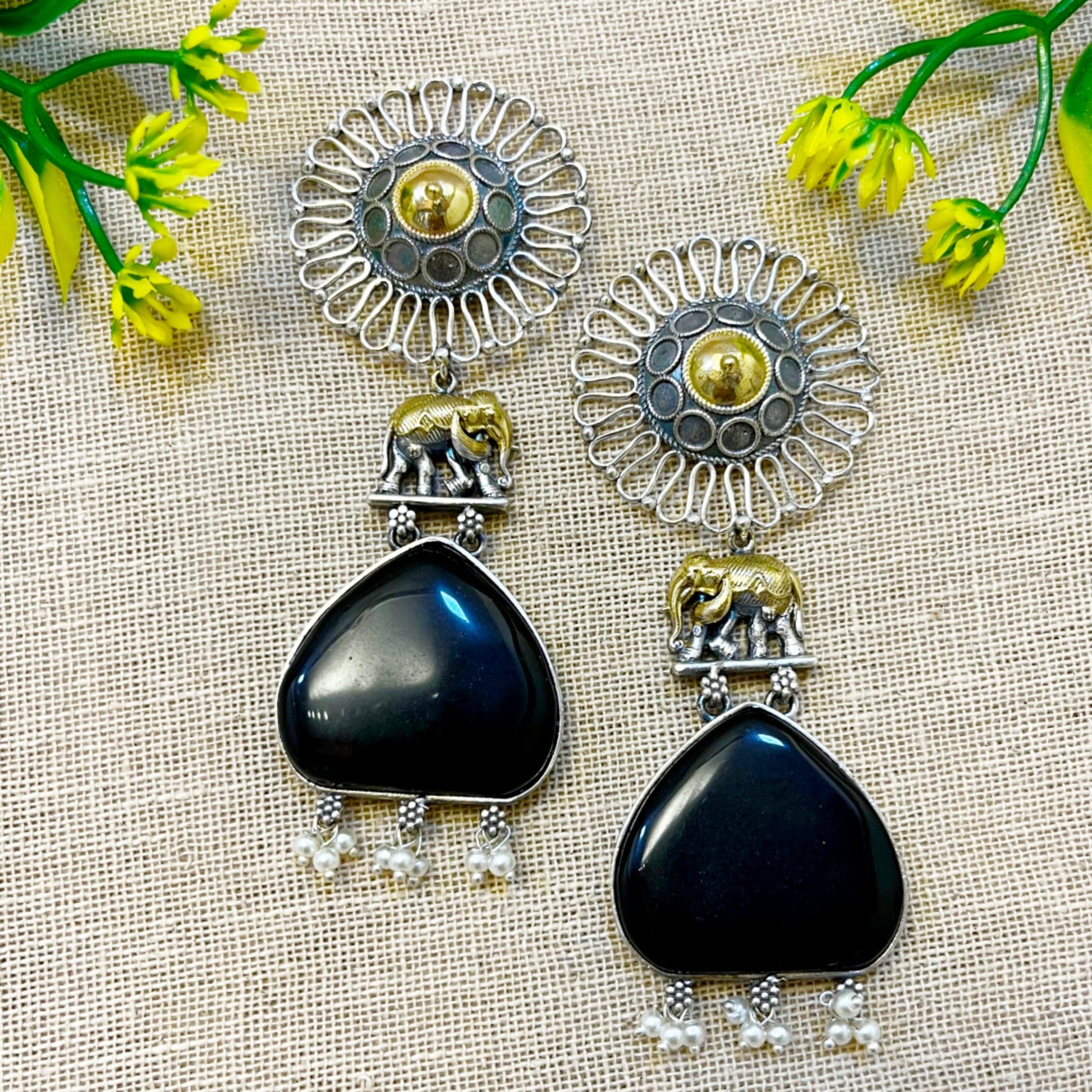 Monalisa Stone Dual Tone Earring