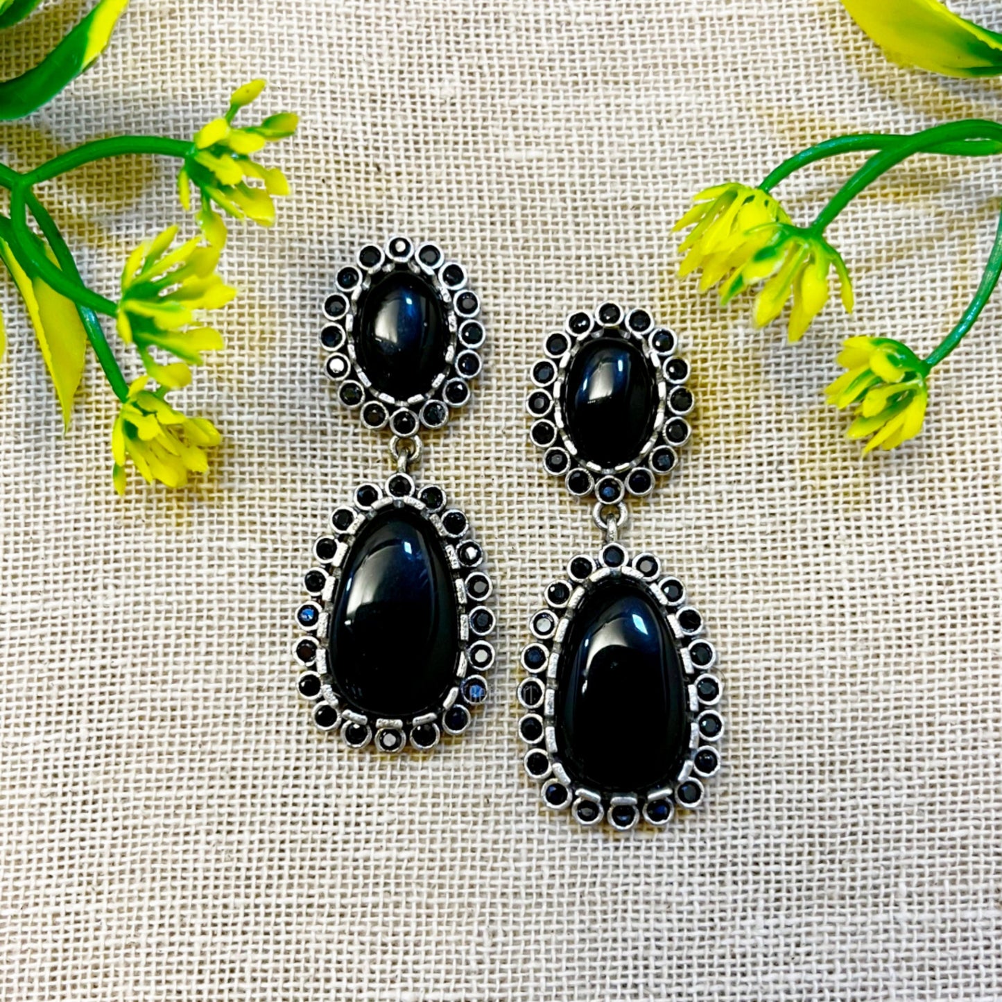 Black Stone Earrings