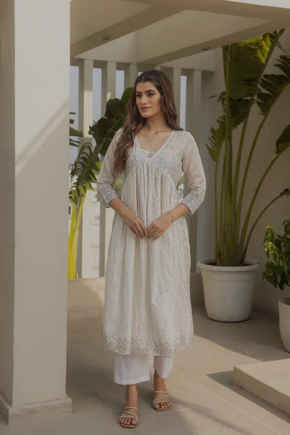 Ivory Eccentric Kurta Only