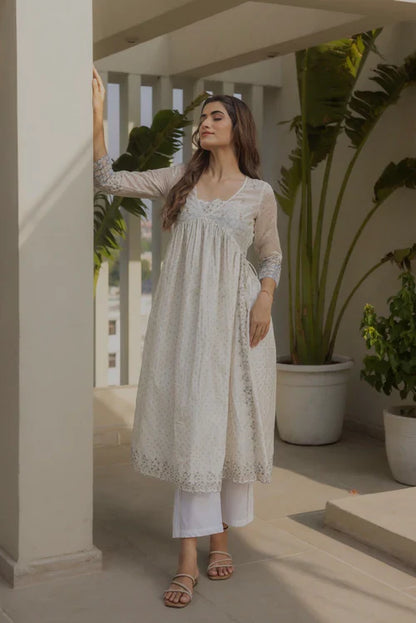 Ivory Eccentric Kurta Only