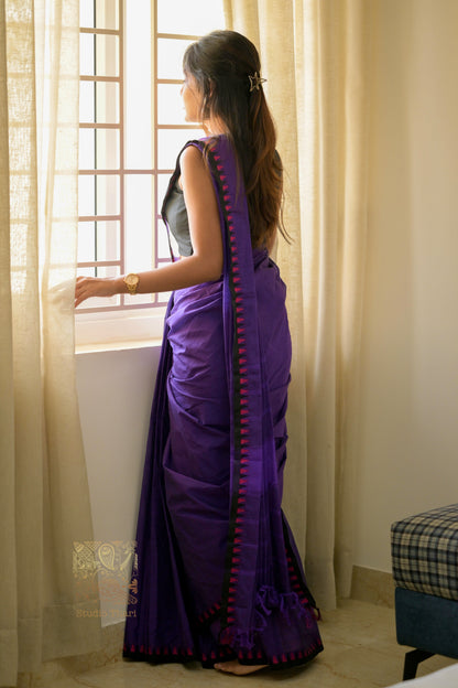 Purple Parvati� Bold and Beautiful Chettinad Cotton Saree