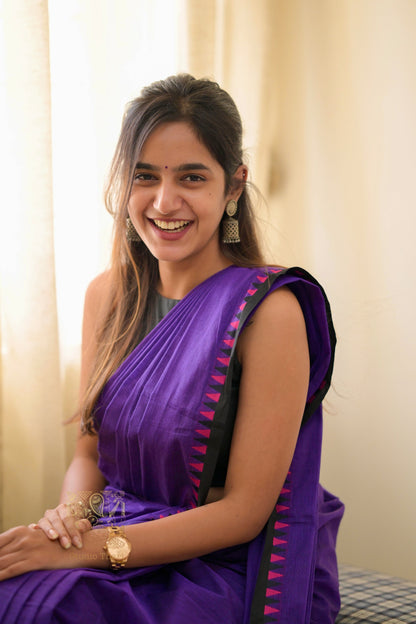Purple Parvati� Bold and Beautiful Chettinad Cotton Saree