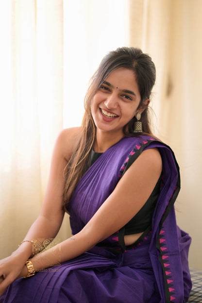 Purple Parvati� Bold and Beautiful Chettinad Cotton Saree
