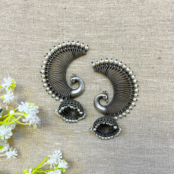 peacock jhumka earrings