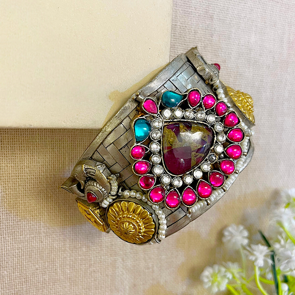 dual tone handcuff bangles 