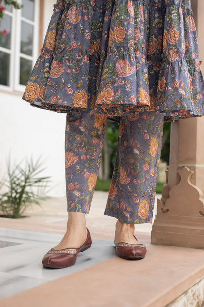 ANU ALANA FLORAL PRINTED MUL KURTA