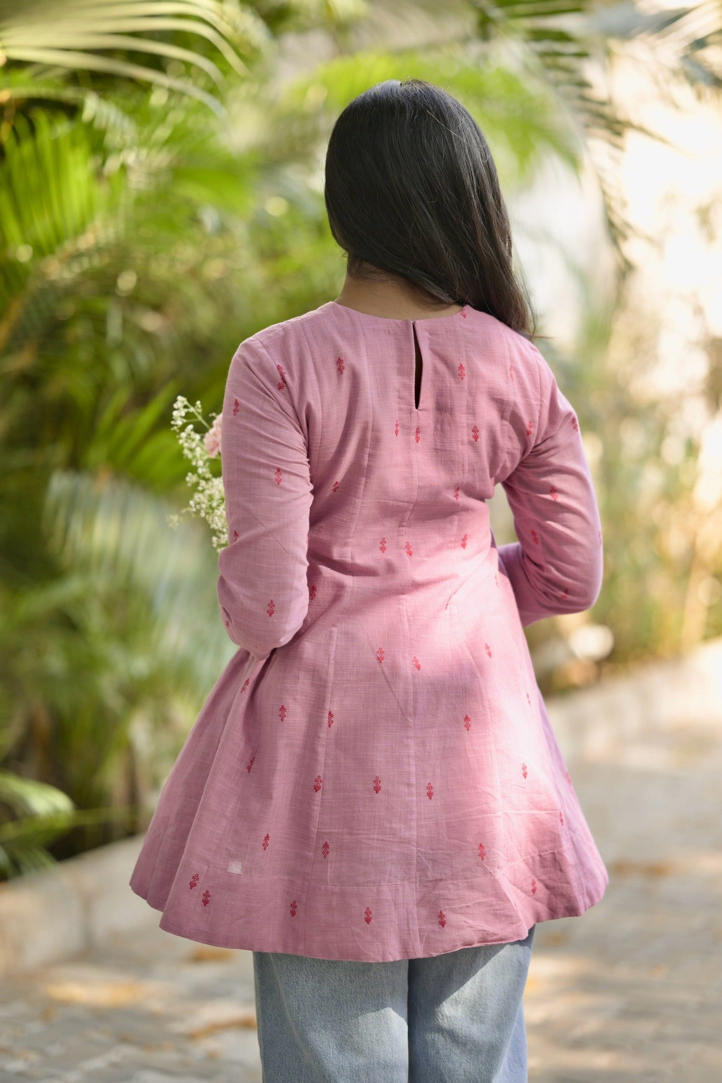 Studio Dusty Pink Cotton Short Kurta Top