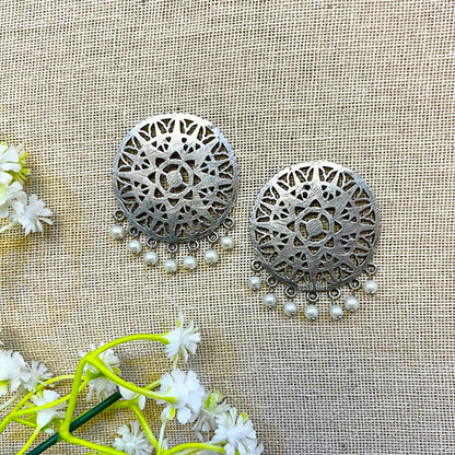 oxidised ear studs