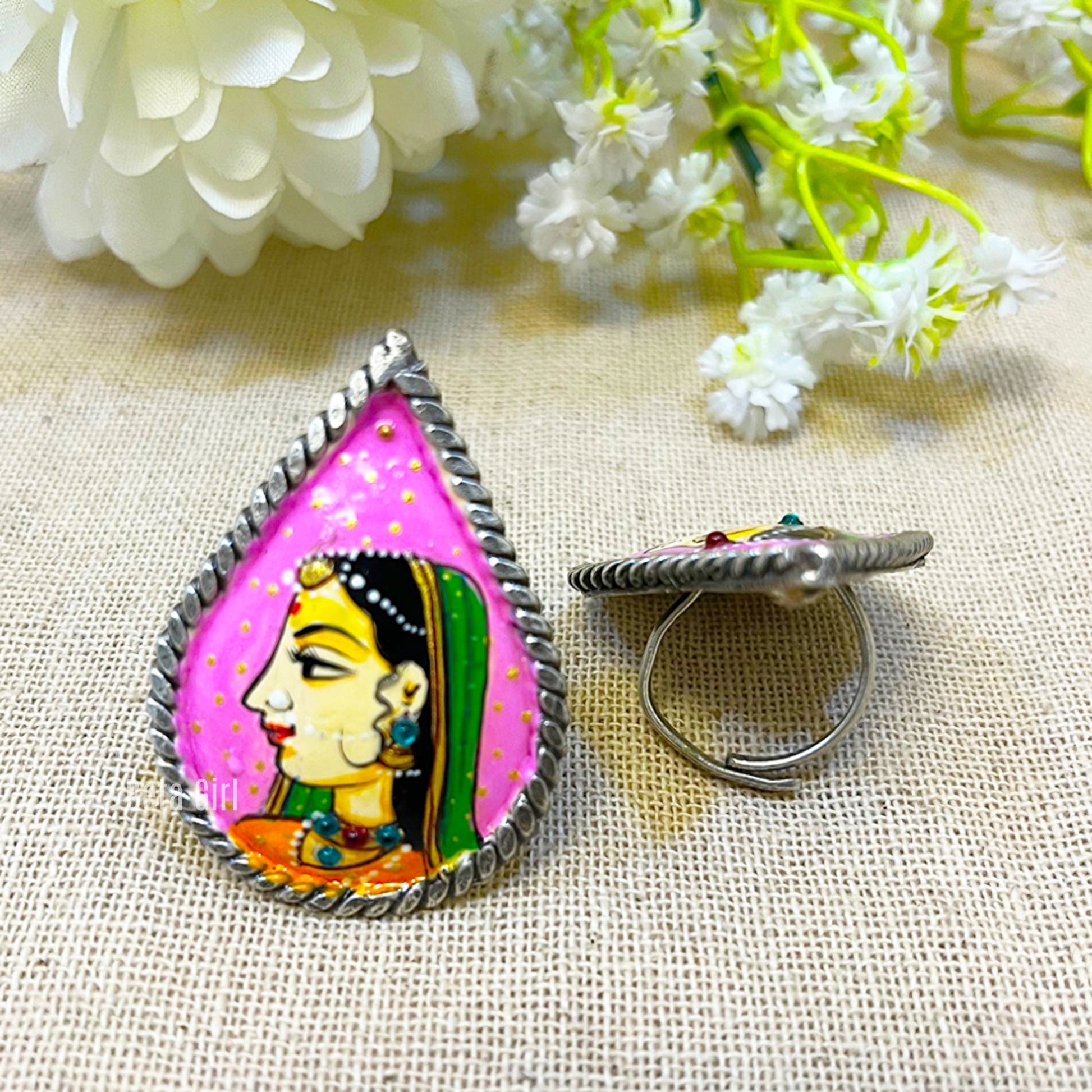 Pink Oxidided big ring