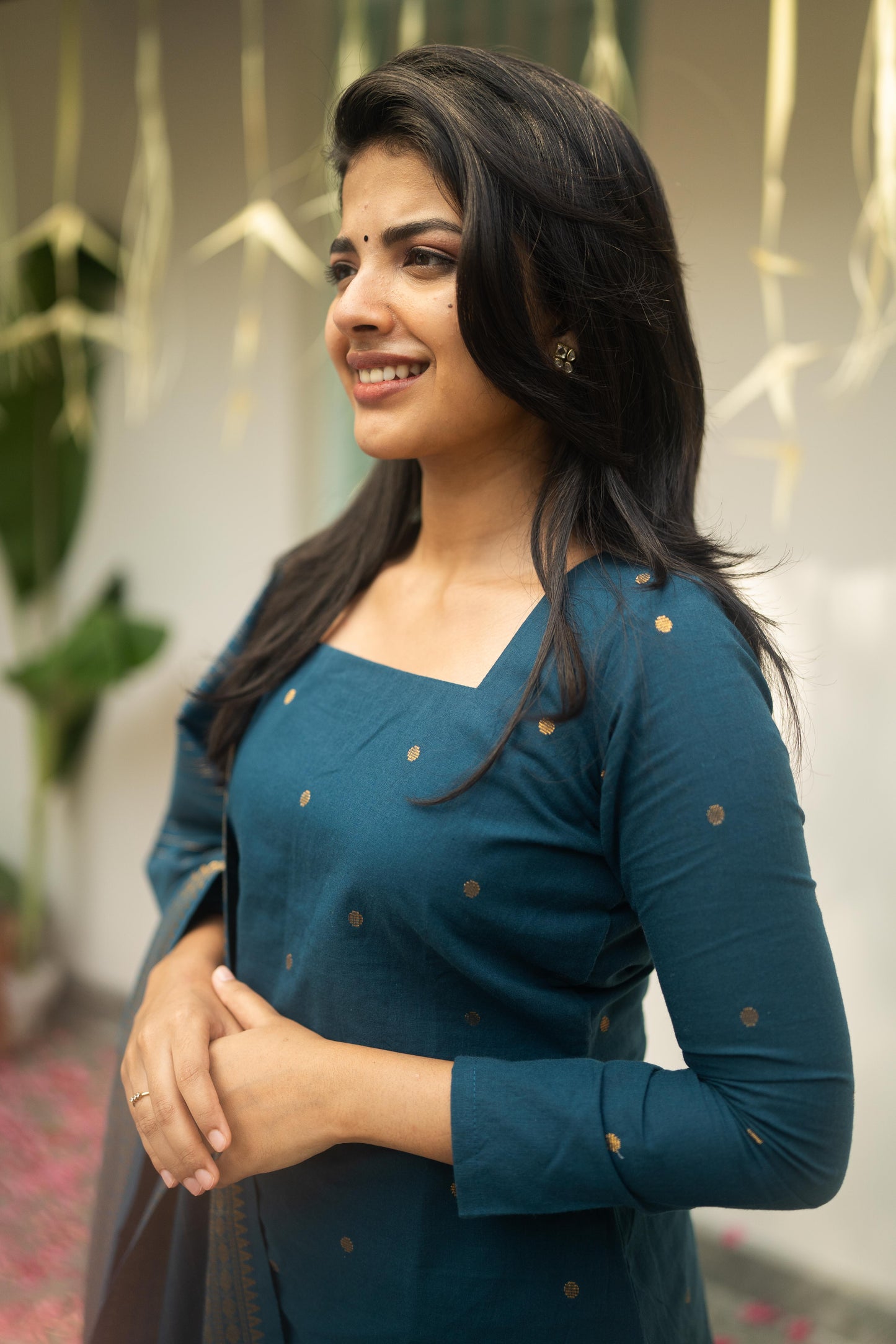 Studio  Blue Sharara Set- Sleeve Length Can Be Customized