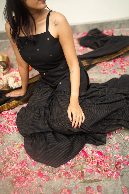 Studio  Black Sharara Set- Sleeve Length Can Be Customized