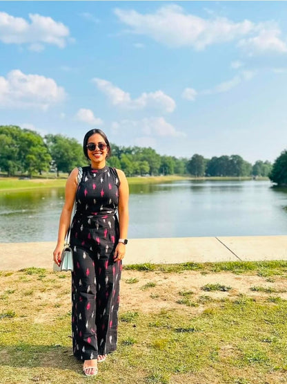 Black Ikat Jumpsuit