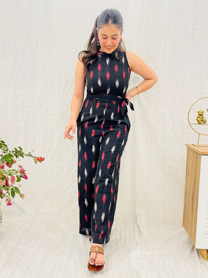 Black Ikat Jumpsuit
