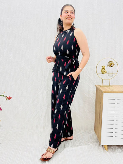 Black Ikat Jumpsuit