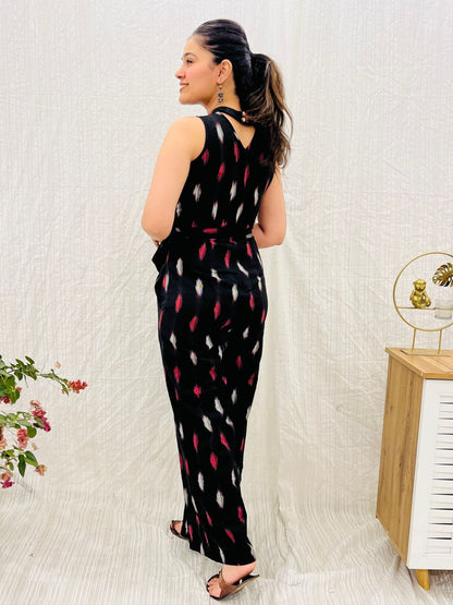 Black Ikat Jumpsuit