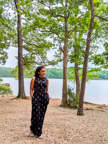 Black Ikat Jumpsuit