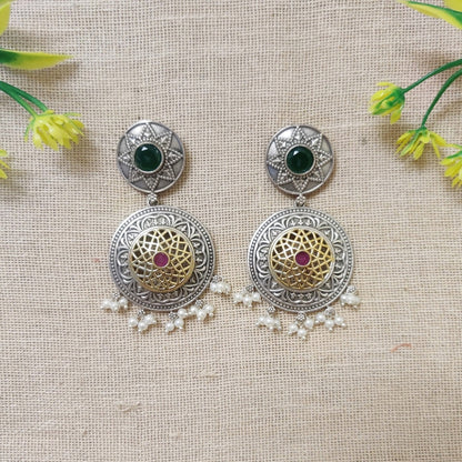 green gold earrings