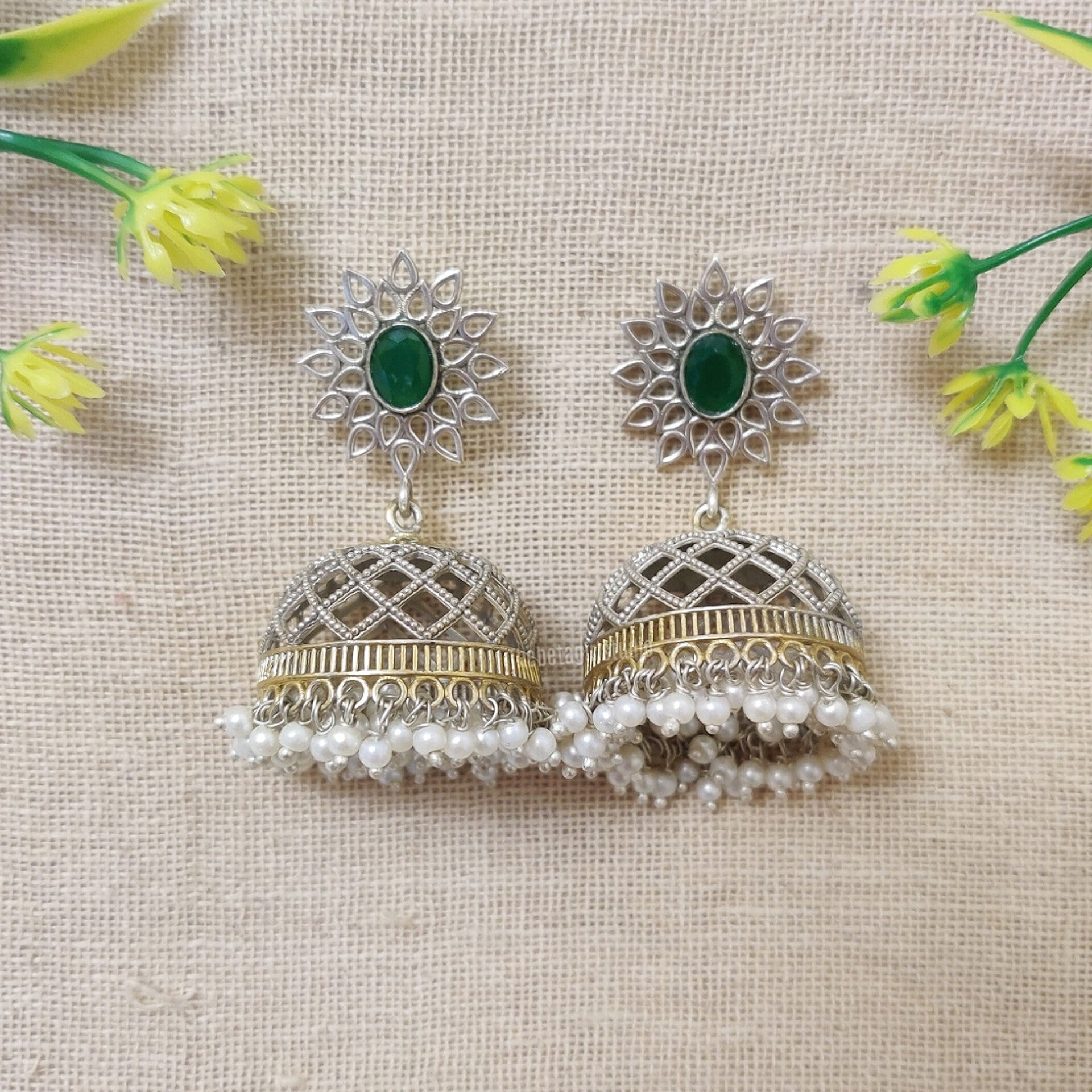 ethnic jhumka earrings