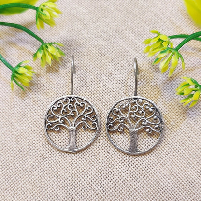 Treez Dangle Drop Oxidised Earrings
