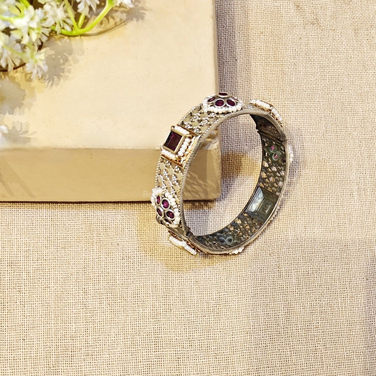 oxidised silver kada