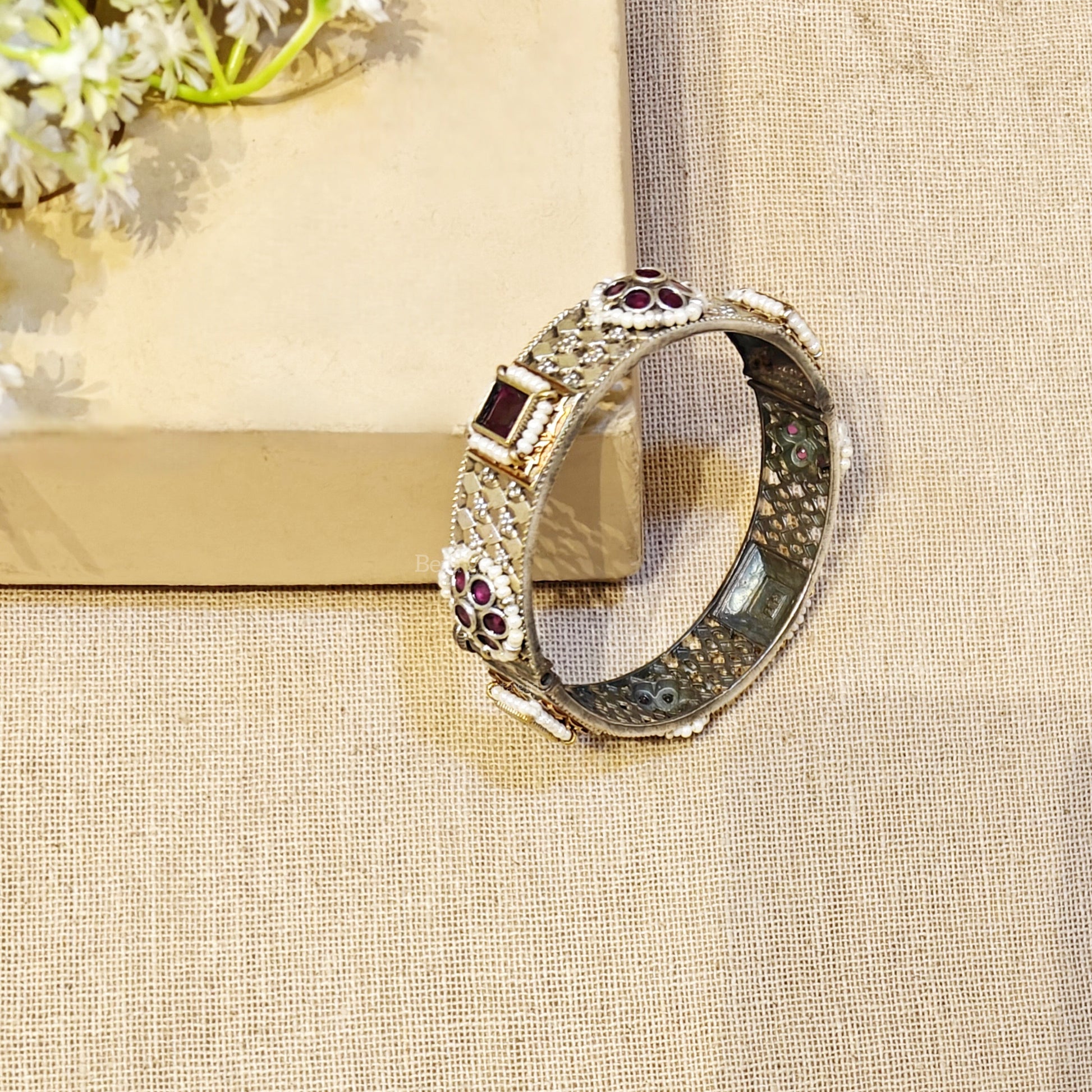 oxidised silver kada