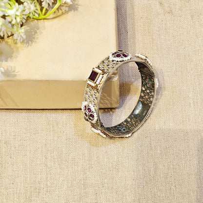oxidised silver kada
