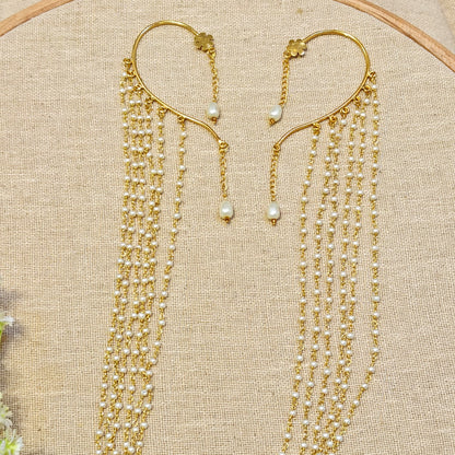 Golden Pearl Ghungroo ear cuff trail