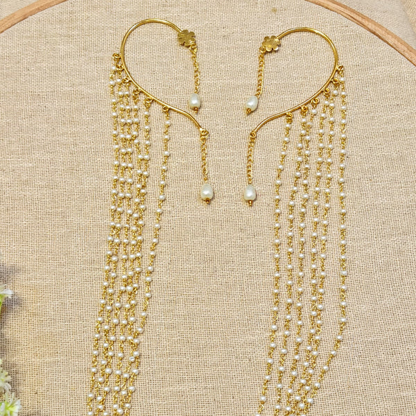 Golden Pearl Ghungroo ear cuff trail