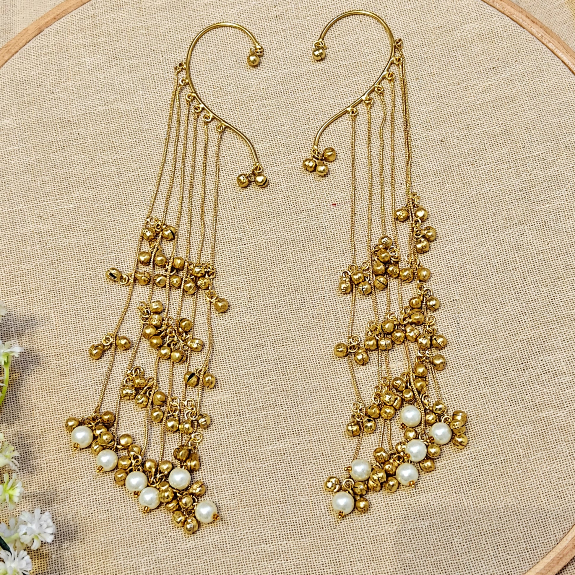 Golden Ear Cuff with Ghungroo Trail