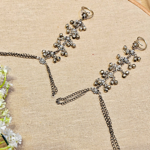 Vanya  Silver Look Alike Ghungroo Bracelet