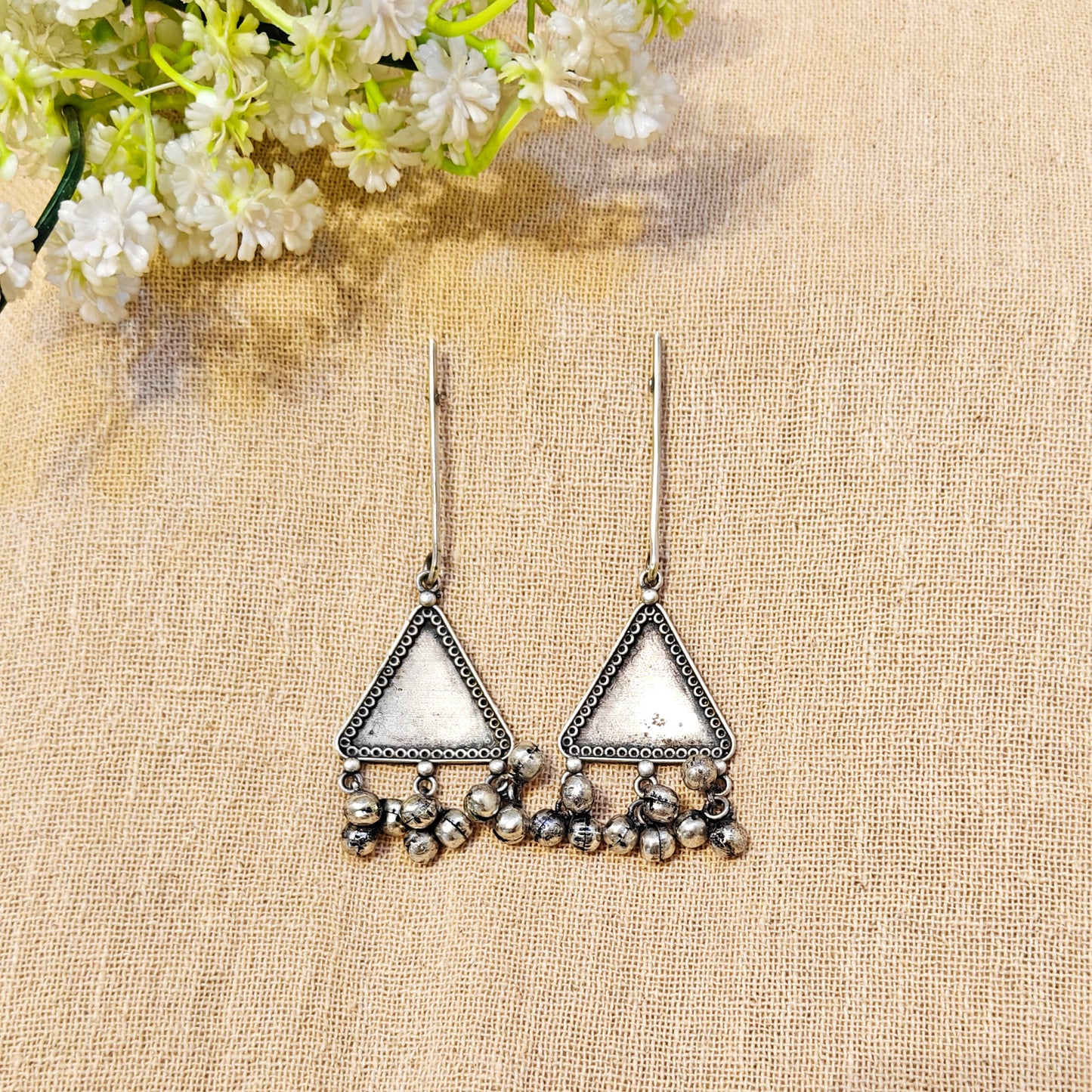 Elara Silver Look Alike Oxidized Earring