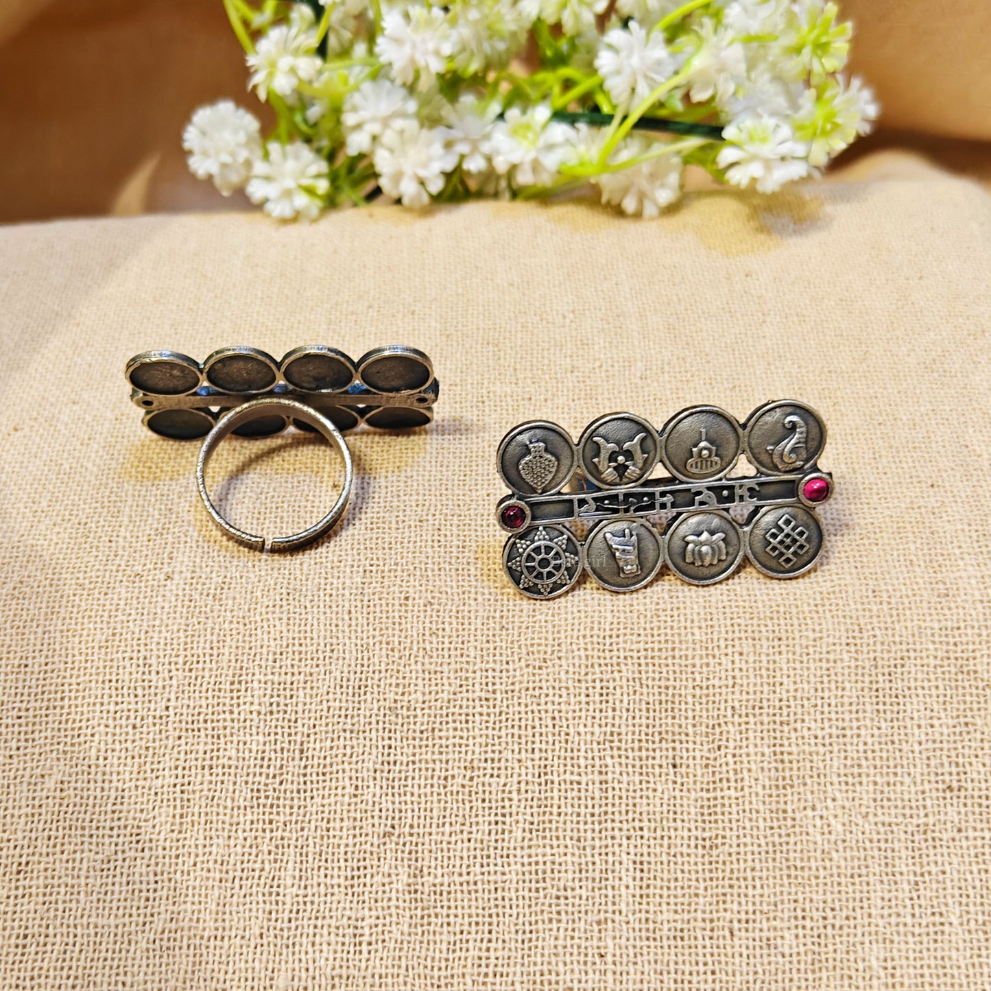 Tribal Silver Look Alike Oxidized Ring